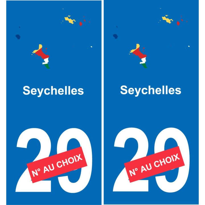 Seychelles map flag sticker sticker plaque immatriculation