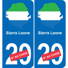 Sierra Leone carte drapeau autocollant sticker plaque immatriculation auto voiture département