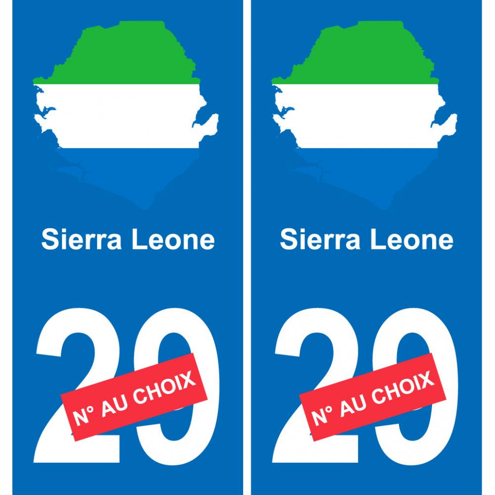 Sierra Leone mappa bandiera adesivo adesivo targa di immatricolazione
