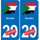 Sudan map flag sticker sticker plaque immatriculation