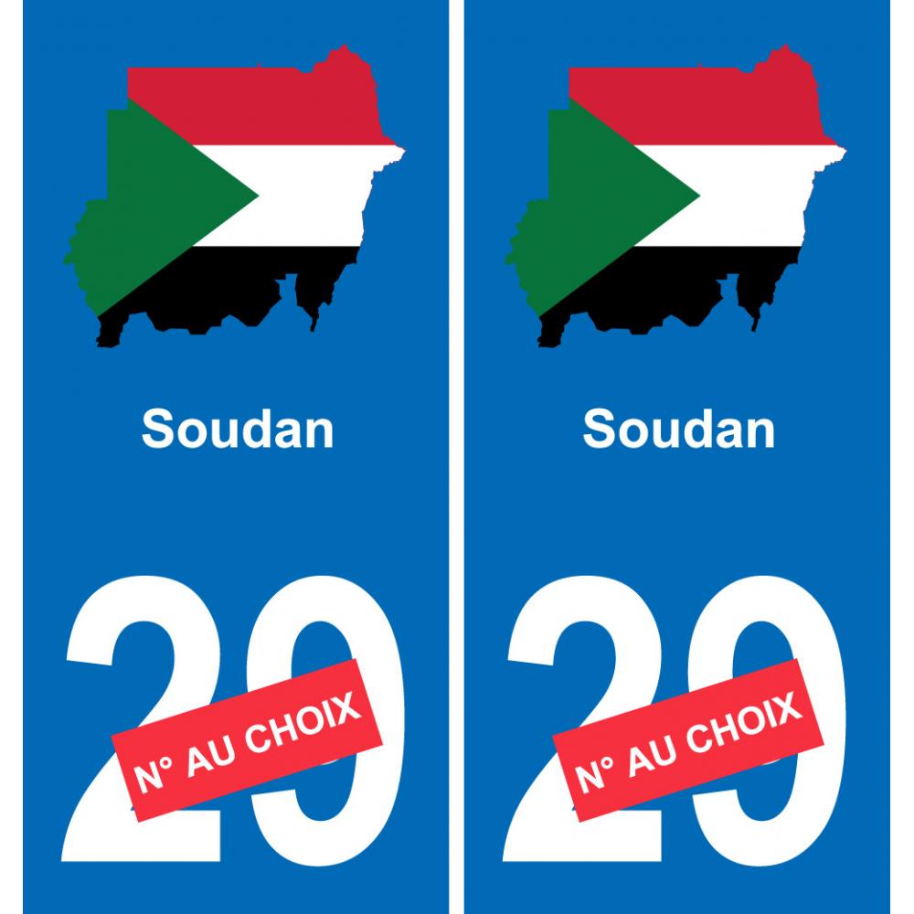 Sudan map flag sticker sticker plaque immatriculation