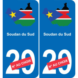 Soudan du sud carte drapeau autocollant sticker plaque immatriculation auto voiture département