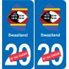 Swaziland mappa bandiera adesivo adesivo targa di immatricolazione