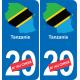 Tanzanie carte drapeau autocollant sticker plaque immatriculation auto voiture département