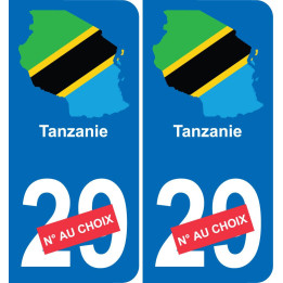 Tanzania map flag sticker sticker plaque immatriculation