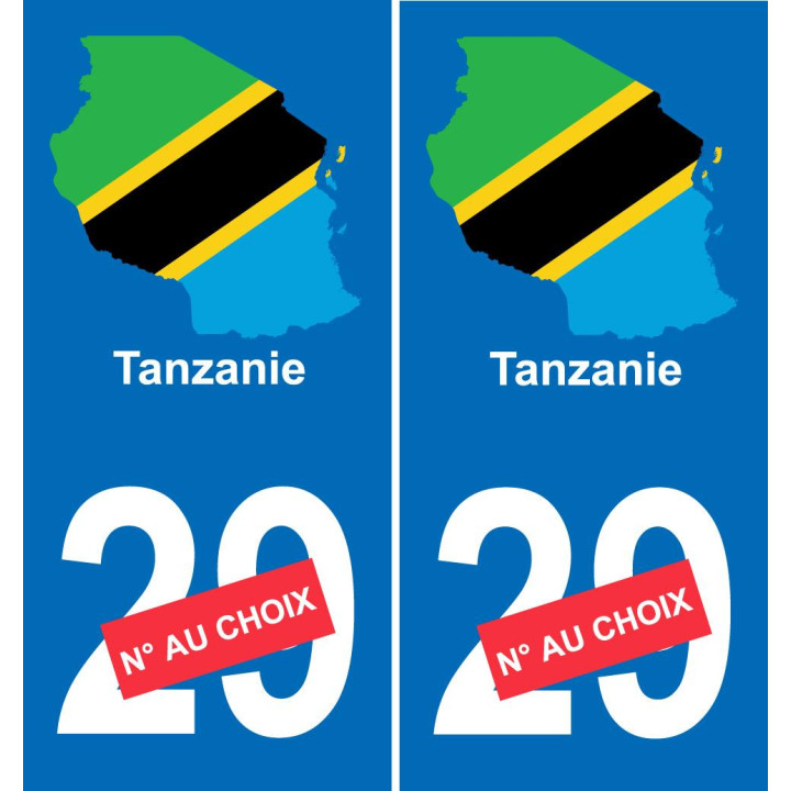 Tanzania mapa de la bandera de la etiqueta engomada de la etiqueta engomada de la placa de matriculación
