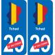 Tschad karte fahne aufkleber sticker plakette ez