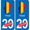 Tschad karte fahne aufkleber sticker plakette ez