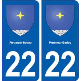 22 Pleumeur-Bodou blason ville autocollant plaque sticker