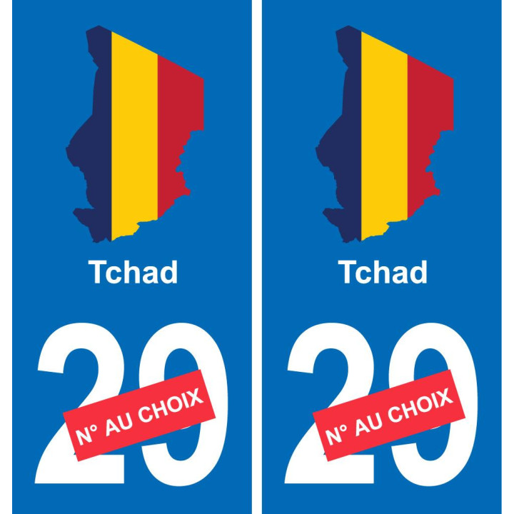 Chad map flag sticker sticker plaque immatriculation