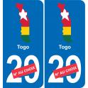 Togo mappa bandiera adesivo adesivo targa di immatricolazione