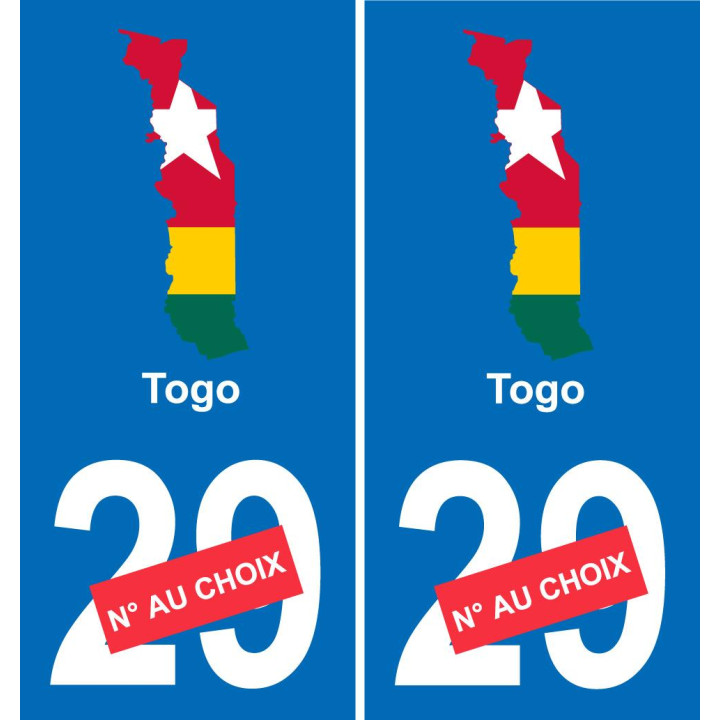 Togo map flag sticker sticker plaque immatriculation
