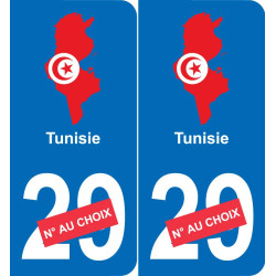 Tunisia mappa bandiera adesivo adesivo targa di immatricolazione
