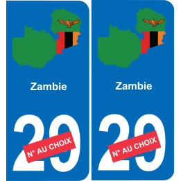 Zambia map flag sticker sticker plaque immatriculation