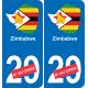 Zimbabwe karte fahne aufkleber sticker plakette ez