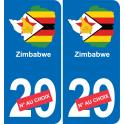 Zimbabwe karte fahne aufkleber sticker plakette ez