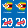 Zimbabwe carte drapeau autocollant sticker plaque immatriculation auto voiture département