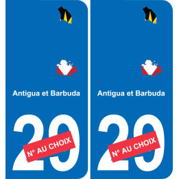 Antigua and Barbuda map flag sticker sticker plaque immatriculation