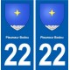 22 Pleumeur-Bodou blason ville autocollant plaque sticker