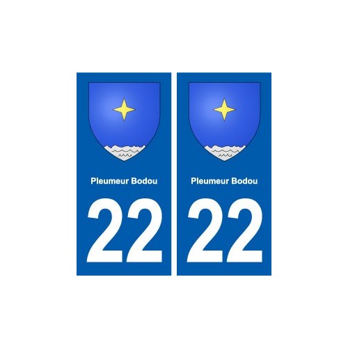22 Pleumeur-Bodou blason ville autocollant plaque sticker