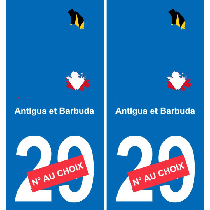 Antigua and Barbuda map flag sticker sticker plaque immatriculation