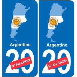 Argentina mapa de la bandera de la etiqueta engomada de la etiqueta engomada de la placa de matriculación