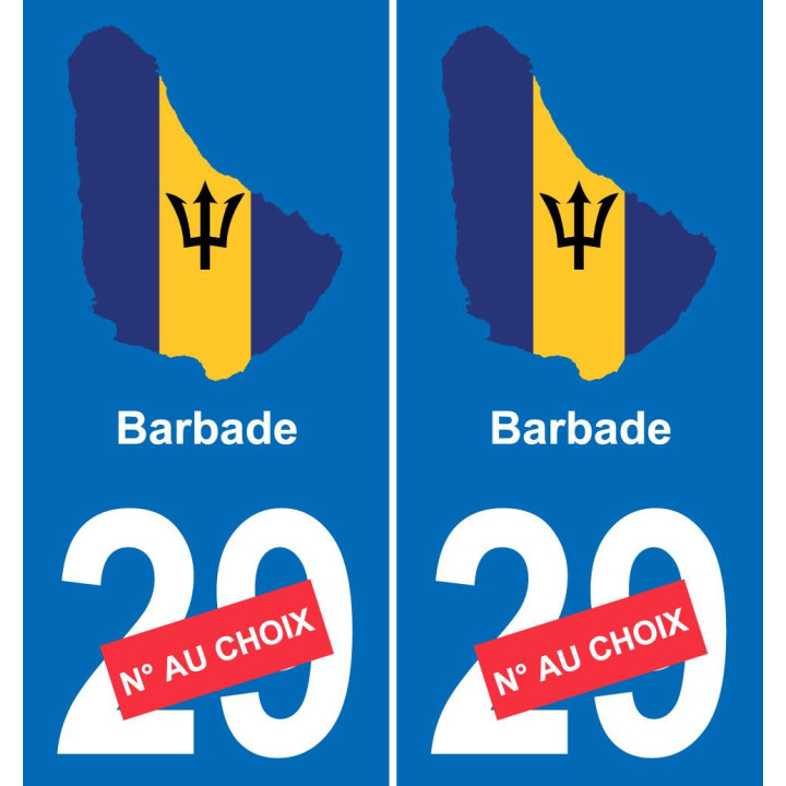 Barbados map flag sticker sticker plaque immatriculation