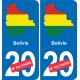 bolivie carte drapeau autocollant sticker plaque immatriculation auto voiture département