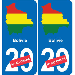 bolivia mapa de la bandera de la etiqueta engomada de la etiqueta engomada de la placa de matriculación