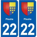 22 Plouha blason ville autocollant plaque sticker