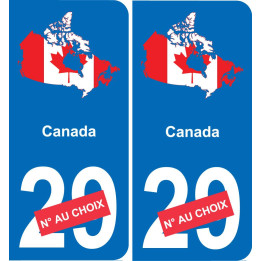 Canadá mapa de la bandera de la etiqueta engomada de la etiqueta engomada de la placa de matriculación