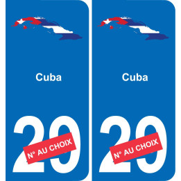 cuba mapa de la bandera de la etiqueta engomada de la etiqueta engomada de la placa de matriculación