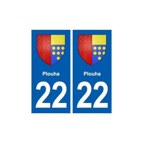 22 Plouha blason ville autocollant plaque sticker