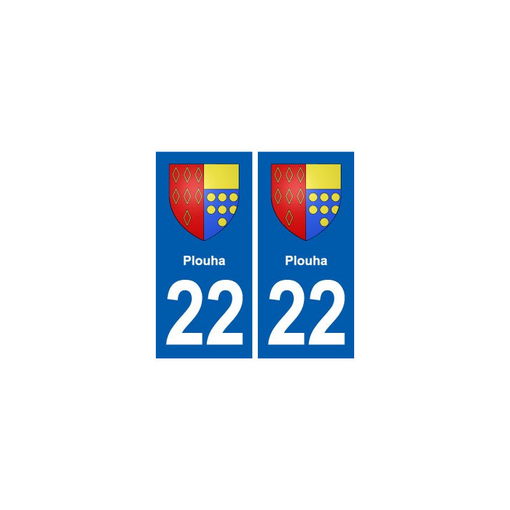 22 Plouha blason ville autocollant plaque sticker