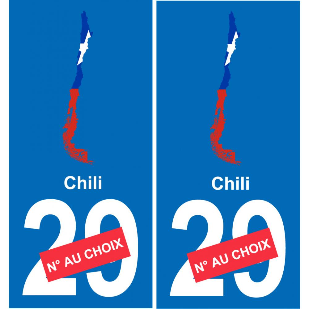 Chile mappa bandiera adesivo adesivo targa di immatricolazione