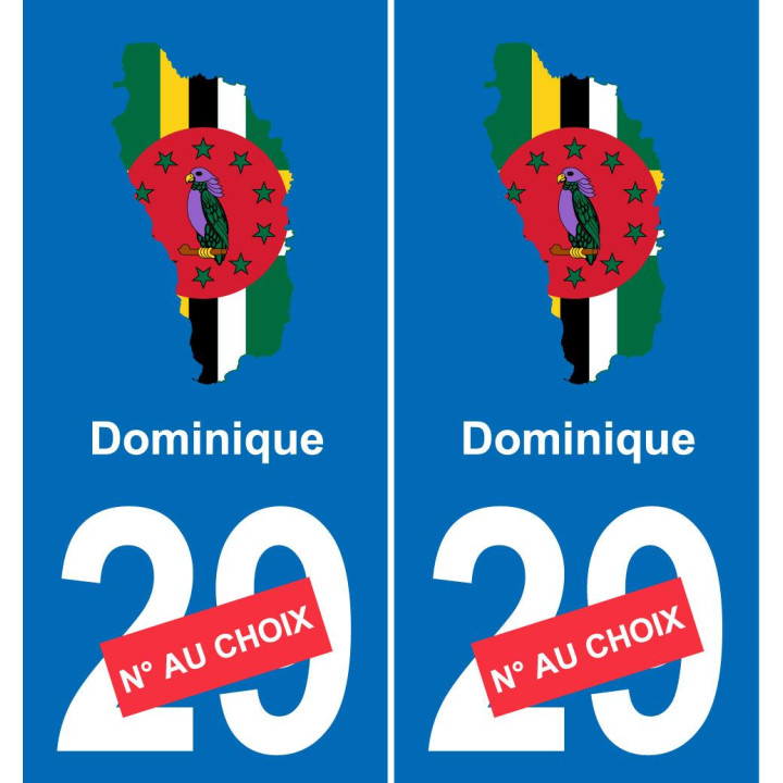 dominique mapa de la bandera de la etiqueta engomada de la etiqueta engomada de la placa de matriculación
