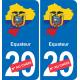 ecuador map flag sticker sticker plaque immatriculation