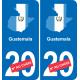 guatemala mappa bandiera adesivo adesivo targa di immatricolazione