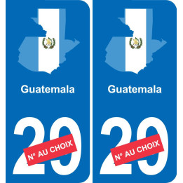 guatemala carte drapeau autocollant sticker plaque immatriculation auto voiture département