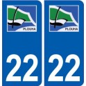 22 Plouha logo ville autocollant plaque sticker