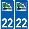 22 Plouha logo ville autocollant plaque sticker