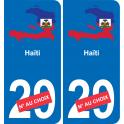 haïti carte drapeau autocollant sticker plaque immatriculation auto voiture département
