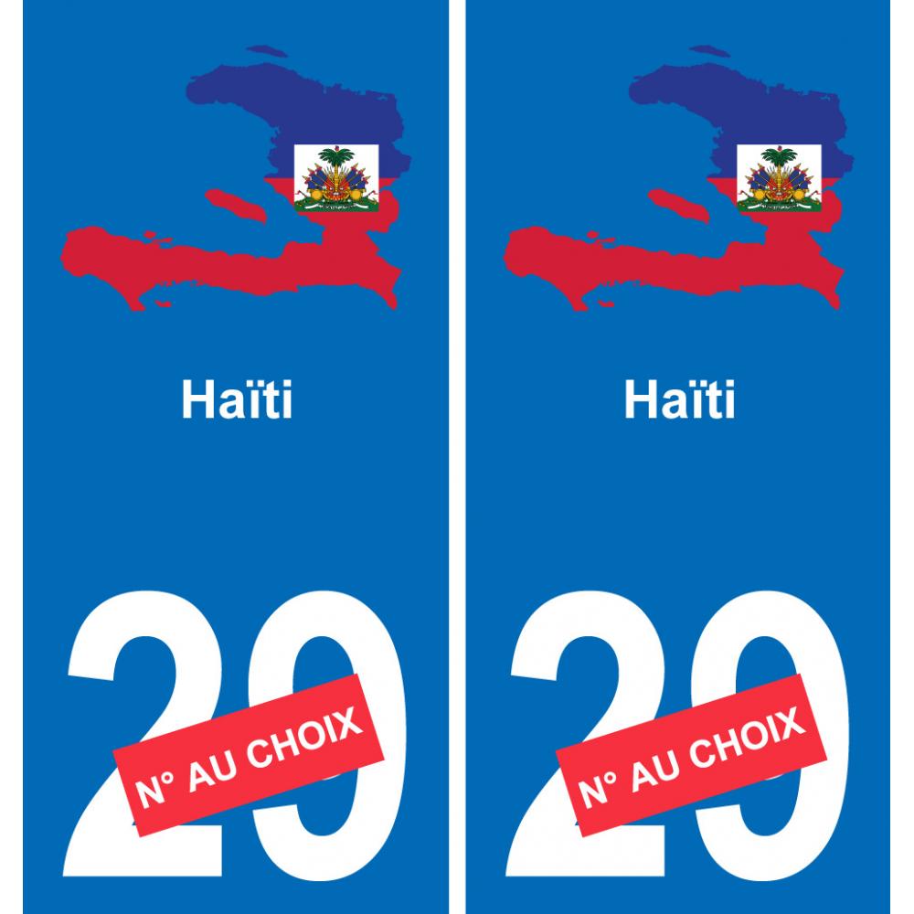 haïti carte drapeau autocollant sticker plaque immatriculation auto voiture département