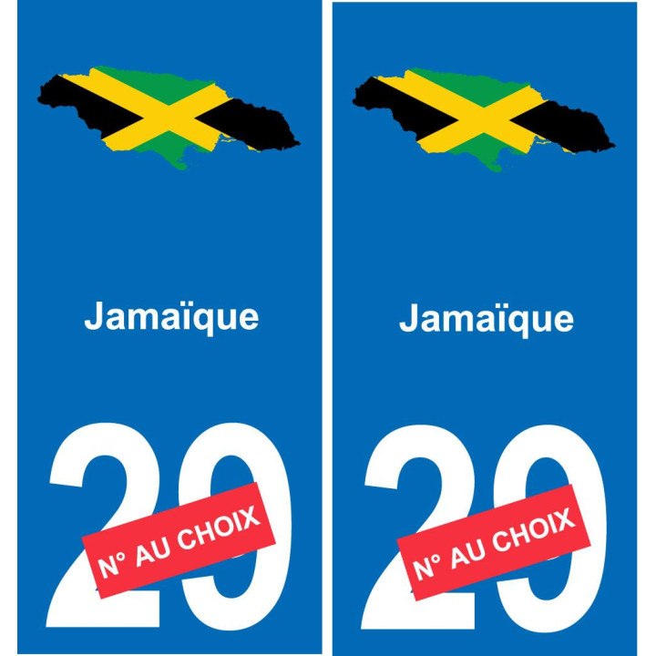 Jamaica map flag sticker sticker plaque immatriculation