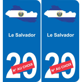 le Salvador mapa de la bandera de la etiqueta engomada de la etiqueta engomada de la placa de matriculación