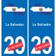 le Salvador carte drapeau autocollant sticker plaque immatriculation auto voiture département