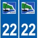 22 Plouha logo ville autocollant plaque sticker