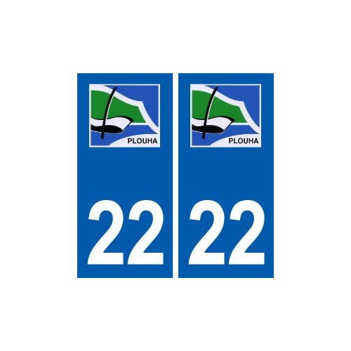 22 Plouha logo ville autocollant plaque sticker