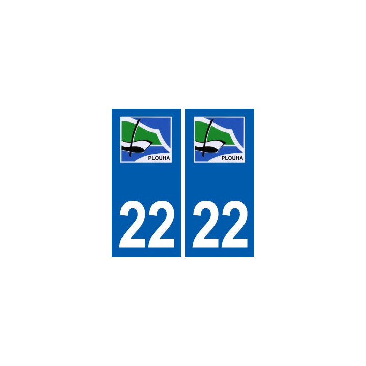 22 Plouha logo ville autocollant plaque sticker