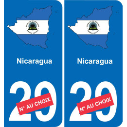 nicaragua karte fahne aufkleber sticker plakette ez